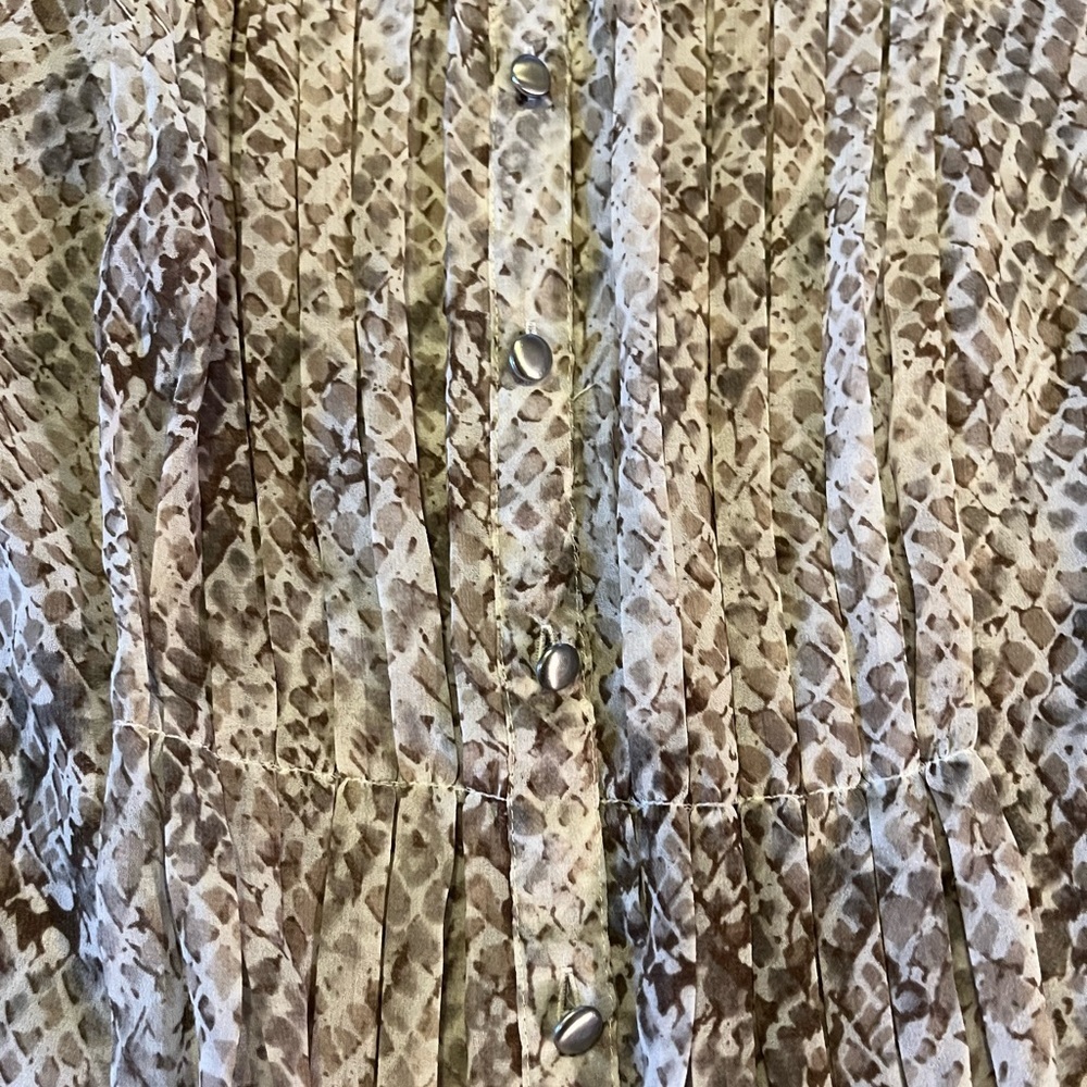 Talbots Animal Print 3/4 Sleeve Button Up Blouse | Women's 12P - Picture 3 of 4